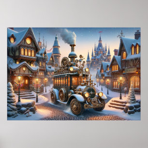 Poster du bus de Noël Steampunk