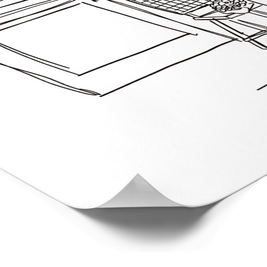 Poster du Café Paris noir et blanc (Coin)