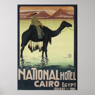 Poster du Caire Egypte Vintage Pyramide Camel