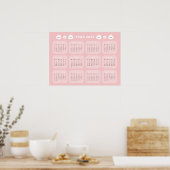 Poster du calendrier 2025 de Cute Bunny (Cuisine)