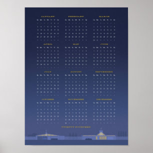 Poster du calendrier du milieu du siècle 2014