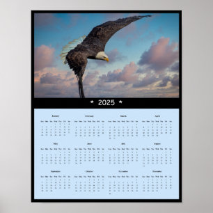 Poster du calendrier du mur d'aigle chauve 2025