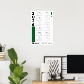 Poster du calendrier du mur d'entreprise Green 202 (Bureau à domicile)