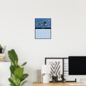 Poster du calendrier du mur du huard 2025 (Bureau à domicile)