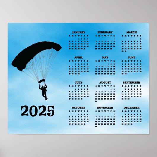 Poster du calendrier Skydiving Design 2025 (Devant)