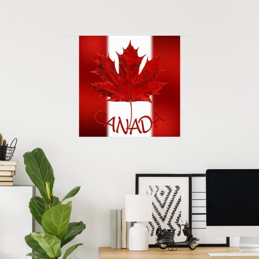 Poster du Canada Drapeau du Canada Imprimés et cad (Bureau à domicile)