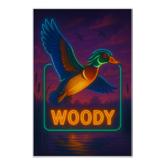 Poster du canard de bois Neon