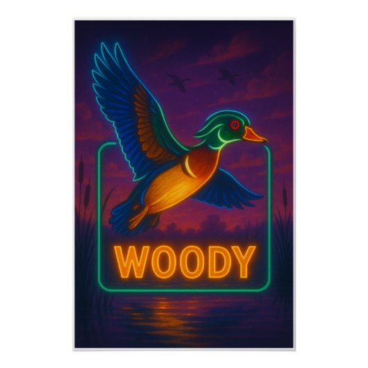 Poster du canard de bois Neon (Devant)