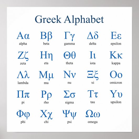 Poster du Carré alphabet grec (Devant)
