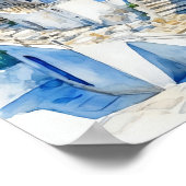 Poster du Carré de peinture aquarelle Santorini Gr (Coin)