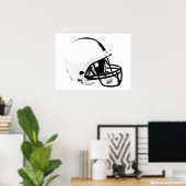 Poster du casque de football Black White Pop Art (Bureau à domicile)