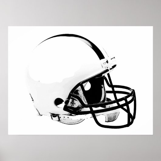 Poster du casque de football Black White Pop Art (Devant)