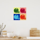 Poster du casque de football Pop art (Cuisine)
