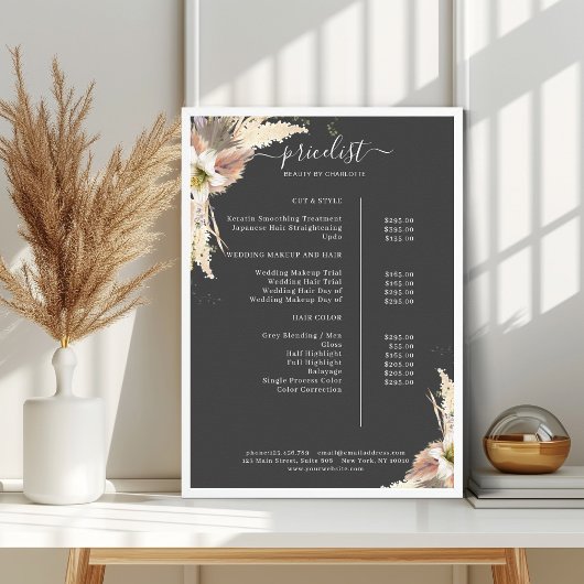 Poster du catalogue des prix du salon Boho
