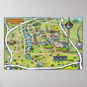 Poster du centre-ville de San Antonio