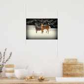 Poster du cerf dans la neige (Cuisine)