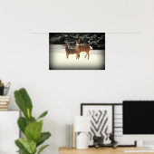 Poster du cerf dans la neige (Bureau à domicile)