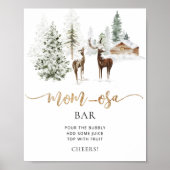 Poster du cerf de forêt boisé cosy bar maman-osa (Devant)