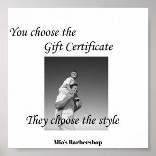 Poster du certificat cadeau du salon de beauté spé