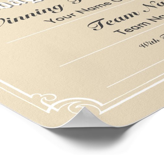 Poster du certificat de concours de Cribbage (Coin)