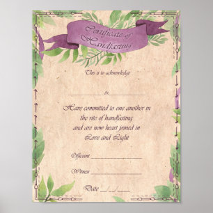 Poster du certificat de jeûne - Sorcière verte