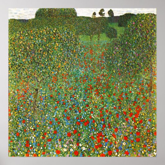 Poster du champ de pavot Gustav Klimt (Devant)