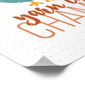 Poster du champion de poulet turquoise et rouille (Coin)
