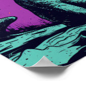 Poster du chat cosmique sur la lune (Coin)