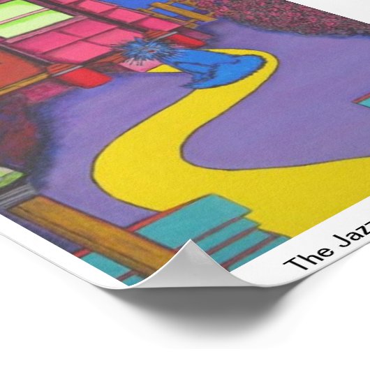 Poster du chat de jazz - par Dave Carpenter (Coin)