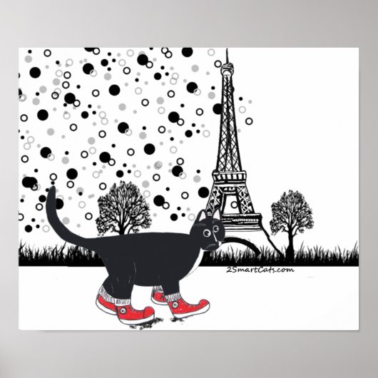 Poster du chat Tuxedo à Paris (Devant)