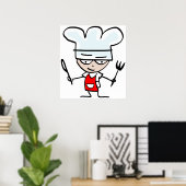 Poster du chef à la maison ou au restaurant (Bureau à domicile)