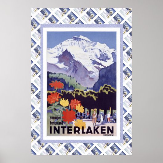 Poster du Chemin de fer vintage Interlaken (Devant)