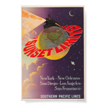Poster du chemin de fer Vintage Sunset Limited