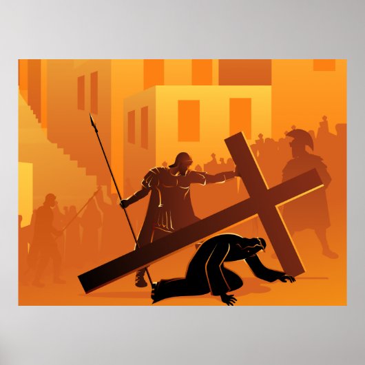 Poster du Chemin de la Croix 7e Station (Devant)