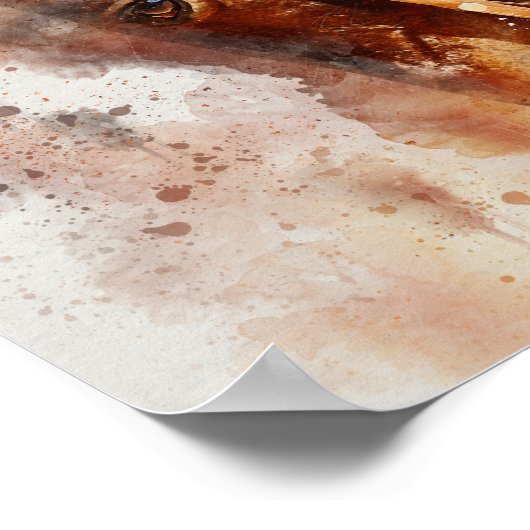 Poster du cheval aquarelle (Coin)