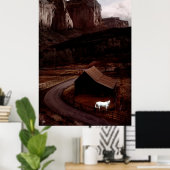 Poster du Cheval Blanc dans les Canyons de l'Utah (Bureau à domicile)