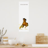 Poster du Cheval de la Liberté Motivationnelle Ver (Cuisine)