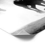 Poster du Cheval noir et blanc Imprimer (Coin)