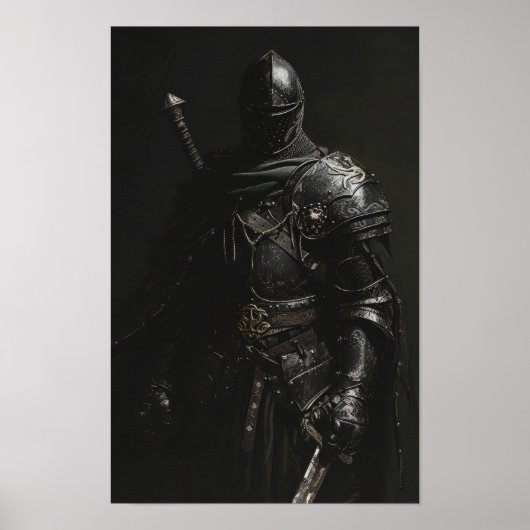Poster du Chevalier Médiéval - Grim Dark Realist (Devant)