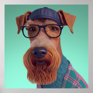 Poster du Chien Hipster Airedale Terrier