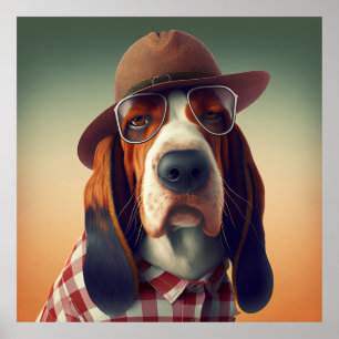 Poster du chien Hipster de Basset Hound
