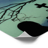 Poster du cimetière Pleine lune foncée douce (Coin)