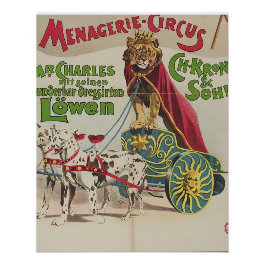Poster du cirque de la Ménagerie vintage (Devant)