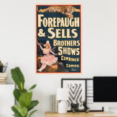 Poster Du Cirque Tigre Et Femme À Cheval (Bureau à domicile)