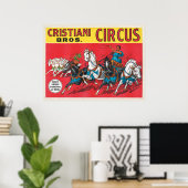 Poster du cirque vintage Cristiani Brothers (Bureau à domicile)