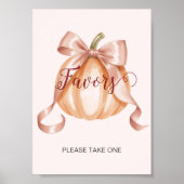 Poster du citrouille Bow Baby shower Faveurs (Devant)