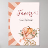 Poster du citrouille Bow Baby shower Faveurs (Devant)