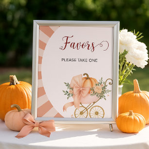 Poster du citrouille Bow Baby shower Faveurs