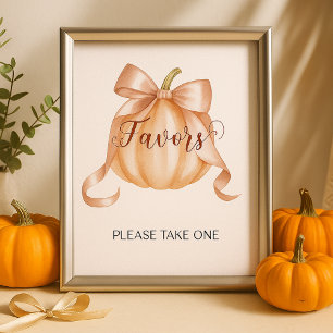 Poster du citrouille Bow Baby shower Faveurs