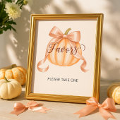 Poster du citrouille Bow Baby shower Faveurs